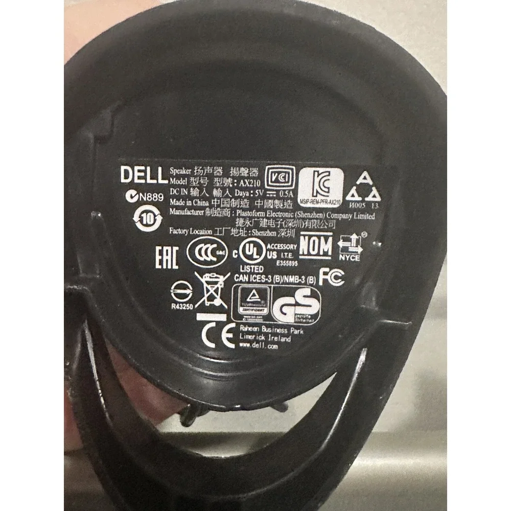 Dell AX210 USB Stereo Computer Speakers Black 0JM49V 3.5mm Audio Jack
